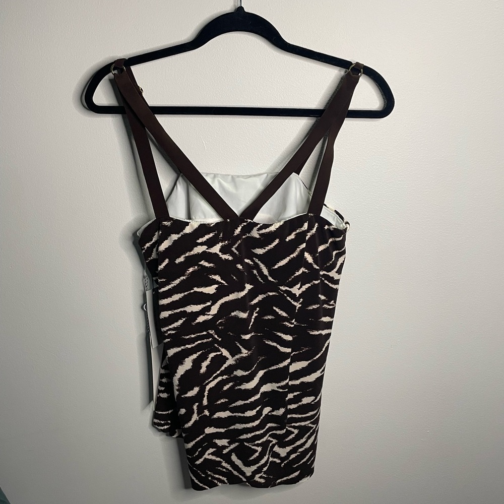 NWT Magicsuit for Chico’s Underwire On Safari Stripe Michelle Tankini Swim Top